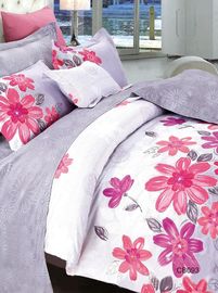 Ensembles durables réglés de couvre-lits de lit de coton de fleur avec la teinture réactive