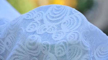Tissu blanc de robe de mariage de tissu de tapisserie d'ameublement de jacquard, largeur 57&quot;/58&quot;