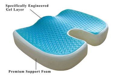 Le coussin de mousse de mémoire Gel-a augmenté OEM de Seat de confort, coussin de coccyx de gel