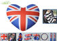 Accessoires BRITANNIQUES de confort de voiture d'oreiller de tête de cou de drapeau avec en forme de coeur