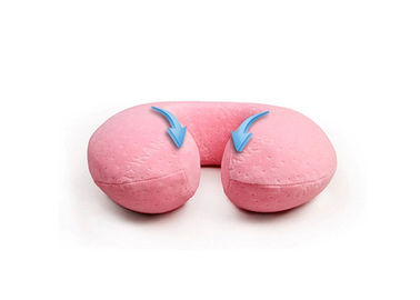 Petite taille de voyage d'oreiller de mousse de mémoire de velours de luxe rose pour des enfants