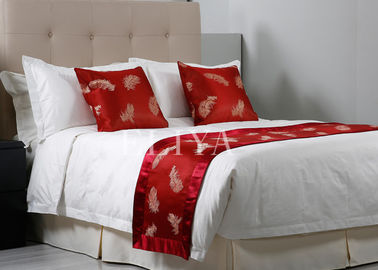 Linge de lit 100% blanc d'hôtel de jacquard de coton de luxe pour l'ensemble cinq étoiles de literie d'hôtel