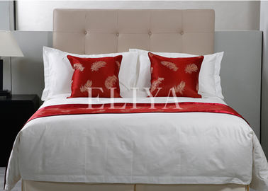 Linge de lit 100% blanc d'hôtel de jacquard de coton de luxe pour l'ensemble cinq étoiles de literie d'hôtel