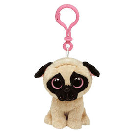 Jouet enroué Keychain, blanc de peluche de peluche de chien gris/blanc/riz